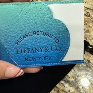 Tiffany & Co. Turquoise Leather Card Holder